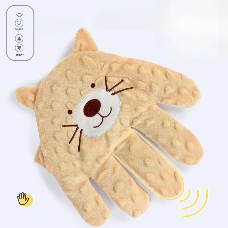 Oreiller de paume apaisant pour bébé ours mignon, avec télécommande, motif de main automatique pour aide au sommeil, gant de main, oreiller électrique pour bébé