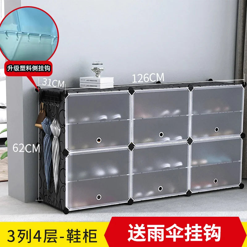Étagère à chaussures moderne et simple multicouche, gain de place et économique, armoire anti-poussière pour la maison, étagère à chaussures de grande capacité