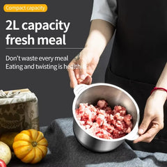 Hachoir de cuisine domestique, broyeur alimentaire en acier inoxydable, petit hachoir à viande électrique automatique 2L 3L