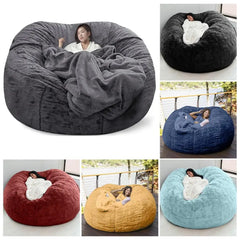 Pas de peluche gris pouf chaise géante pouf Pouf canapé-lit bouffée Futon chambre siège Tatami Relax salon meubles seulement sac étui