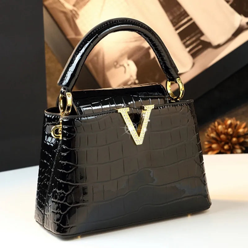 Sacs à main en cuir motif Crocodile pour femmes, petit sac messager de luxe à bandoulière, sacs à coque portables, nouvelle collection 2025