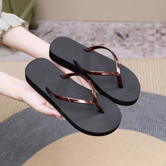 Tongs femmes été à fond plat chaussures de plage sandales chaussures pour femmes pantoufles glisser intérieur maison Chaussure Femme