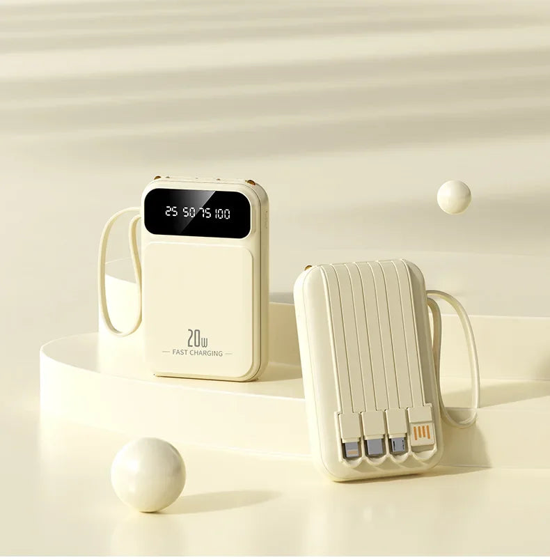 20000mAh batterie externe haute capacité 4 en 1 câble PD 20W charge rapide Powerbank chargeur de batterie Portable pour IPhone Samsung Huawei