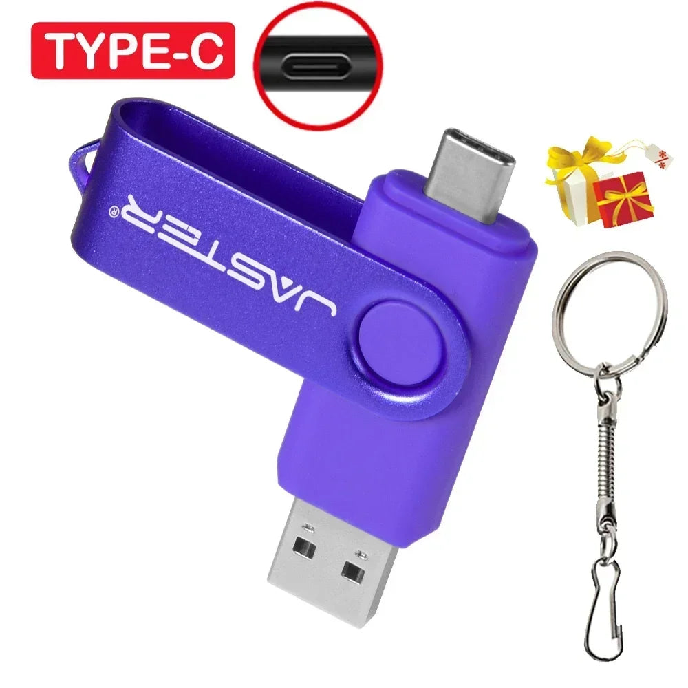 TYPE-C clé USB 128GB capacité réelle clé USB 64GB porte-clés gratuit clé mémoire cadeau d'affaires créatif rouge U disque bleu 32G