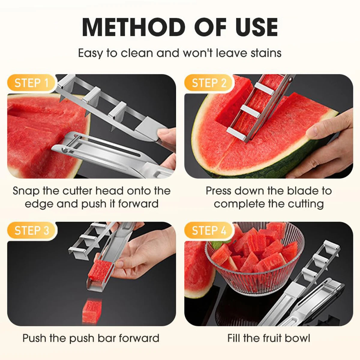 Coupe-pastèque en acier inoxydable, artefact de salade, trancheur de fruits, outils de coupe, pelle à pastèque, accessoires de cuisine, Gadgets 2025