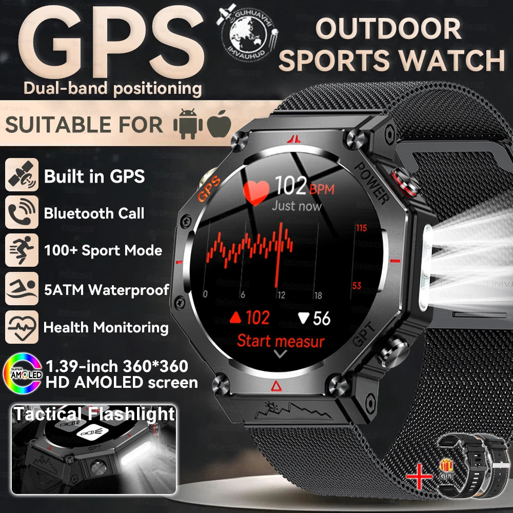 Nouveau t-rex 3 Ultra extérieur GPS montre intelligente 5TM étanche intégré double bande GNSS altimètre sport natation hommes montres intelligentes militaires