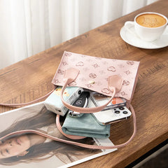 Sac à bandoulière imprimé rétro minimaliste urbain, Mini sac contrasté, sac à main croisé diagonale de grande capacité à la mode