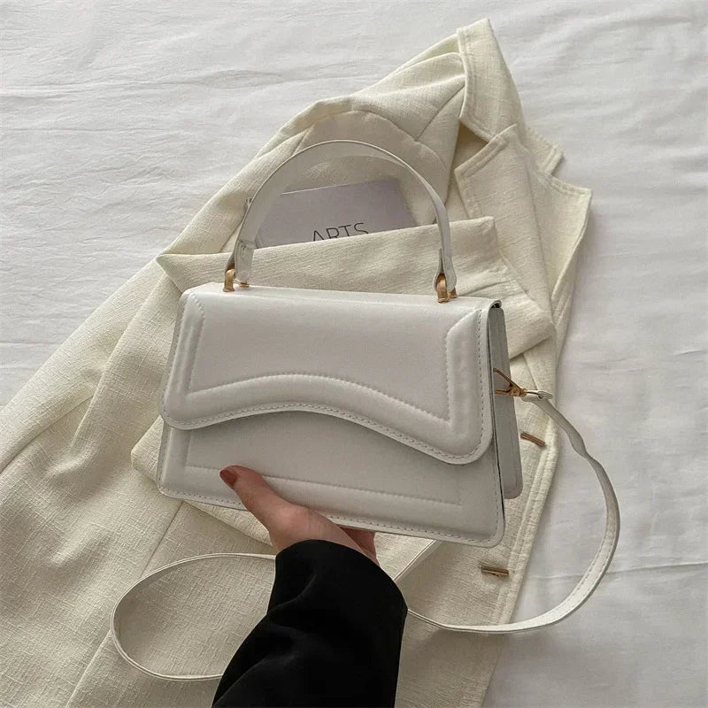 Sac à main en cuir PU de bonne qualité pour femmes, sac à bandoulière de couleur unie, petit fourre-tout pour femmes et filles