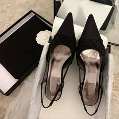 Sandales à Talons Hauts Perlés et Pointus de Style Socialite, Nouvelle Collection d'Été