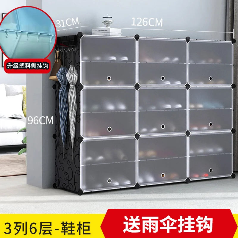 Étagère à chaussures moderne et simple multicouche, gain de place et économique, armoire anti-poussière pour la maison, étagère à chaussures de grande capacité