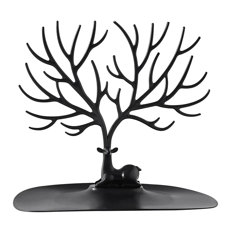 Jewelry Display Stand Tray Tree Storage Racks Earrings Necklaces Rings Jewelry Boxes Case Desktop Organizer Holder Make Up Decor