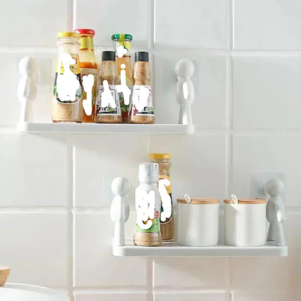 Supports de rangement auto-adhésifs pour shampoing de salle de bain, étagère en plastique, étagères d'organisation, Support