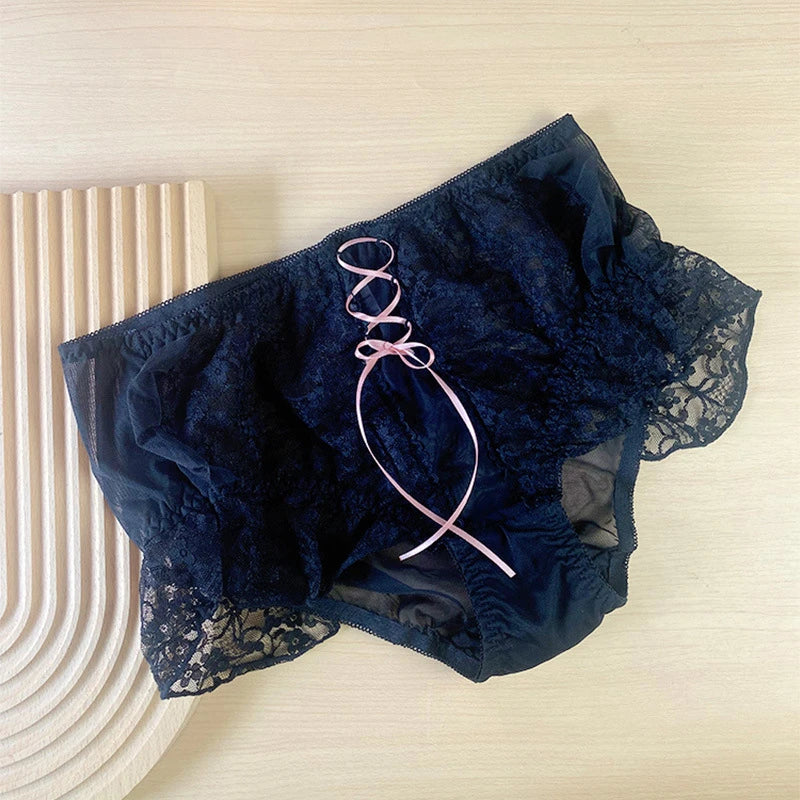 Lingerie femme culotte sexy Vintage dentelle ropa intérieur femenina taille haute calzones para mujer grande taille sous-vêtements de style court