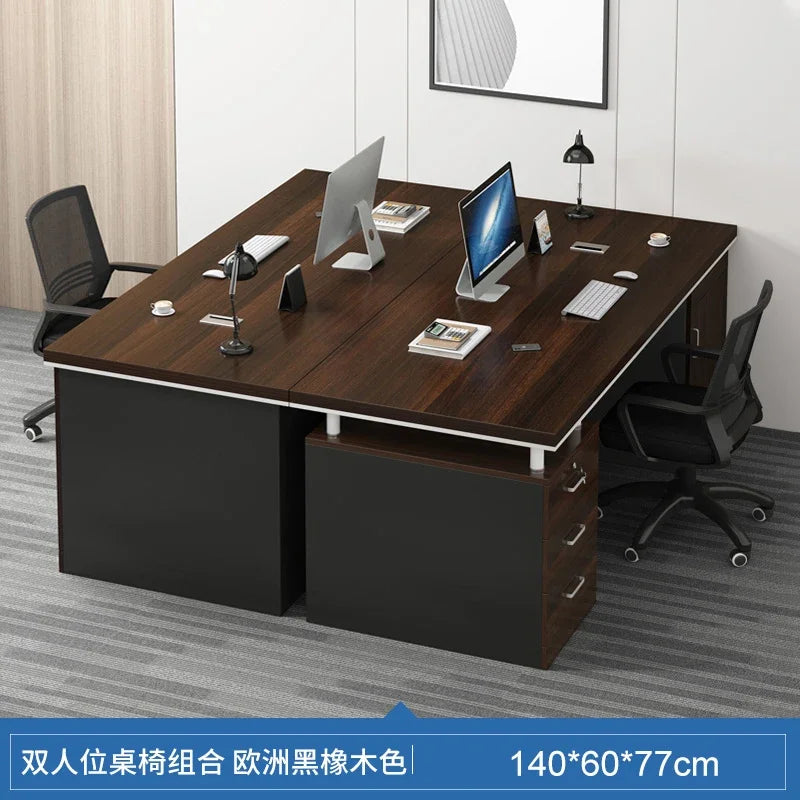 Modern Office Desks Double Staff Desk and Chair Combination Luxury Office Boss Desk Home Study Work Table Computer Table P
