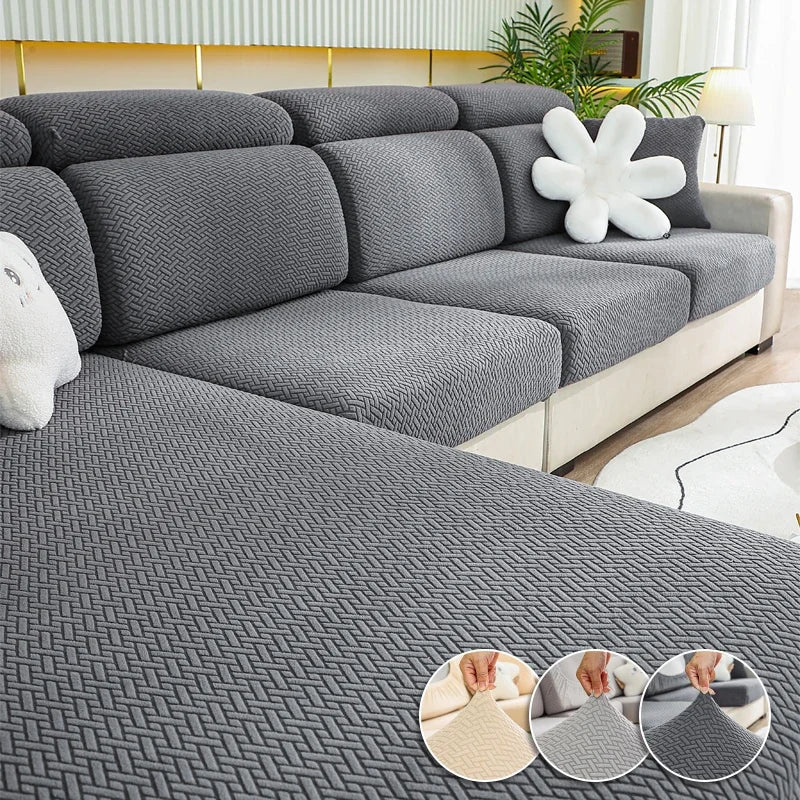 Juste de canapé élastique à grille oblique lavable, housses de coussin de siège de canapé Jacquard, housse de canapé commandée pour salon