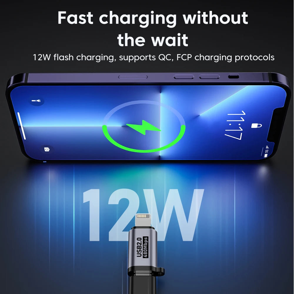 Adaptateur Micro USB vers Type c vers Lightning Adaptateur USB 2.0 vers Type c Transfert de données Transfert de données USB c Lightning pour iPhone