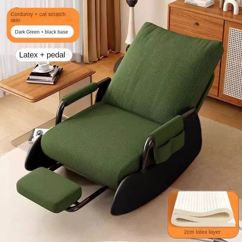 Fauteuil à bascule pour la pause déjeuner, fauteuil inclinable paresseux, canapé Tat, balcon, adulte unique, maison, loisirs, paresseux, peut dormir, coussin en latex