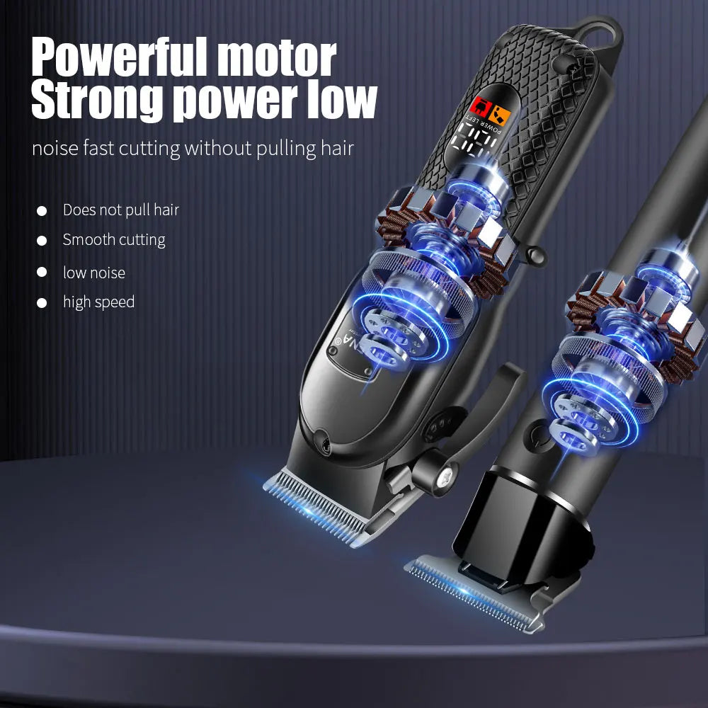 Kit de tondeuse à cheveux hiena pour hommes rasoir électrique tondeuse à cheveux Machine de découpe professionnelle tondeuse à cheveux avec affichage numérique LCD
