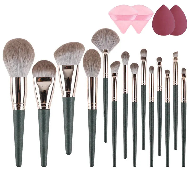 Makeup Brushes Set With 4 Sponge Puff Make-up for women Korean Cosmetics Foundation Blush Brush Complete Kit