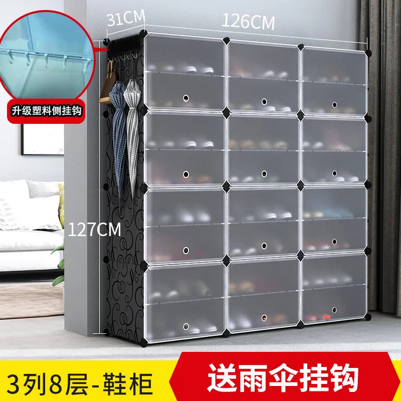 Étagère à chaussures moderne et simple multicouche, gain de place et économique, armoire anti-poussière pour la maison, étagère à chaussures de grande capacité