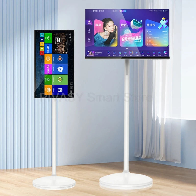 Support de télévision intelligent Android 32 pouces, écran tactile, batterie haute 10000mAH, 8 + 128G 4K UHD, dispositif rotatif, moniteur mobile pour salle de sport en direct