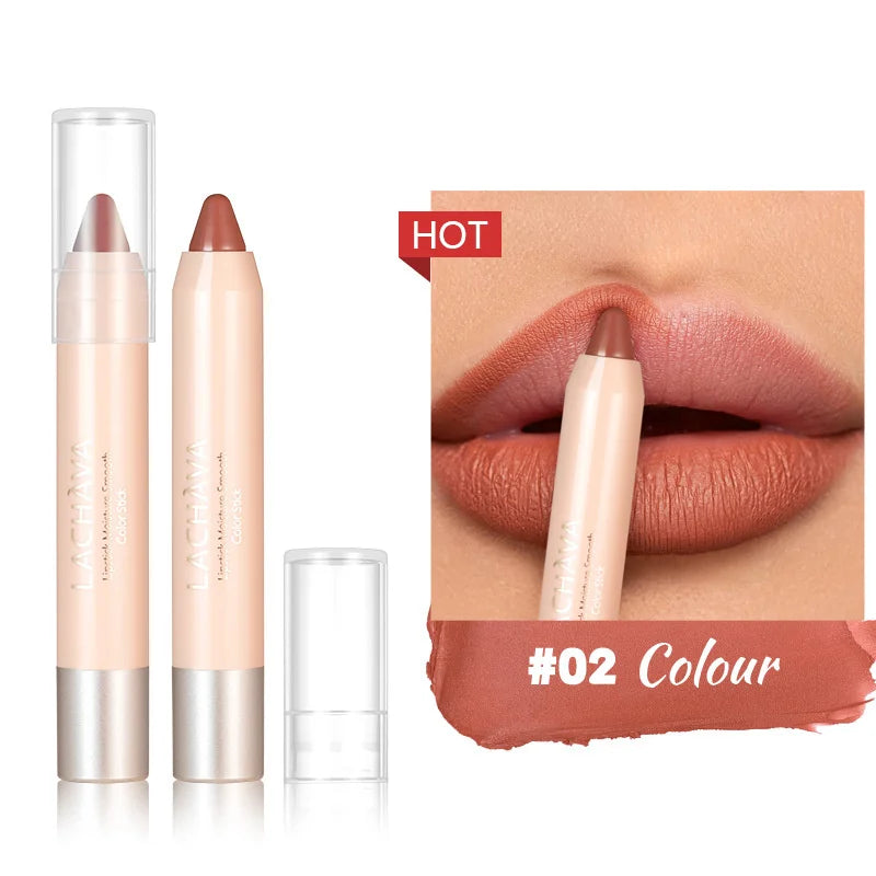 8-Colors Lipstick Pencil Waterproof Sexy Red Matte Contour Tint Lipstick Lasting Non-stick Cup Lipliner Pen Lips Makeup Cosmetic
