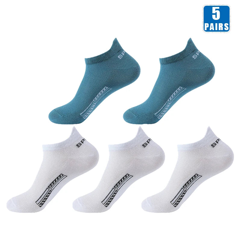 5 Pairs Cotton Short Socks for Male High Quality Women's Low-Cut Crew Ankle Sports Mesh Breathable Summer Casual Soft Men Sock