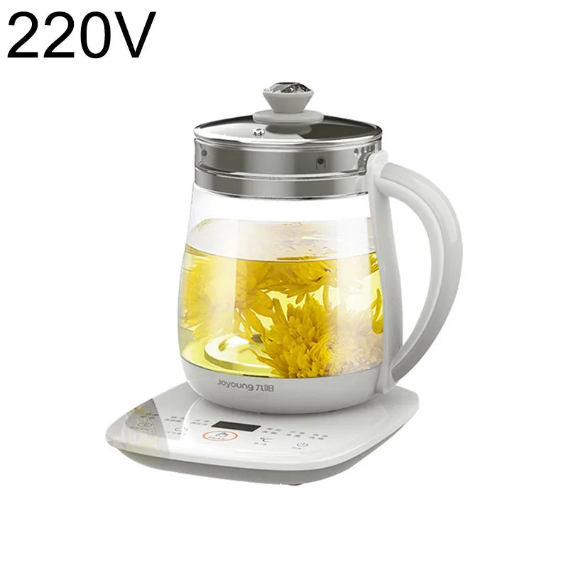 220V Jiuyang pot de santé multi-fonctionnel fleur théière verre ragoût théière 1.5L Portable Mini multi cuisinière thé Dessert cuiseur