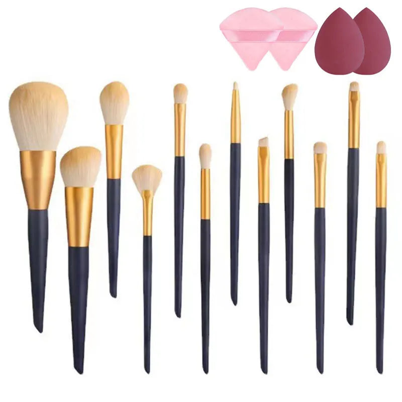 Makeup Brushes Set With 4 Sponge Puff Make-up for women Korean Cosmetics Foundation Blush Brush Complete Kit
