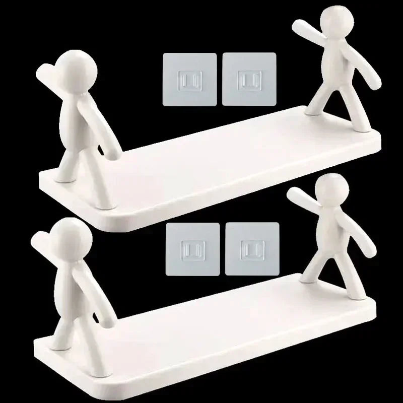 Supports de rangement auto-adhésifs pour shampoing de salle de bain, étagère en plastique, étagères d'organisation, Support
