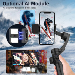 Le plus récent cardan portatif AXNEN HQ4 à 3 axes, suivi intelligent AI en option, stabilisateur de Smartphone pour iPhone 14 Pro Xiaomi Huawei Vlog