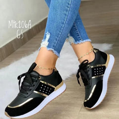 2023 femmes baskets plate-forme chaussures en cuir Patchwork chaussures de Sport décontractées dames en plein air course chaussures vulcanisées Zapatillas Mujer
