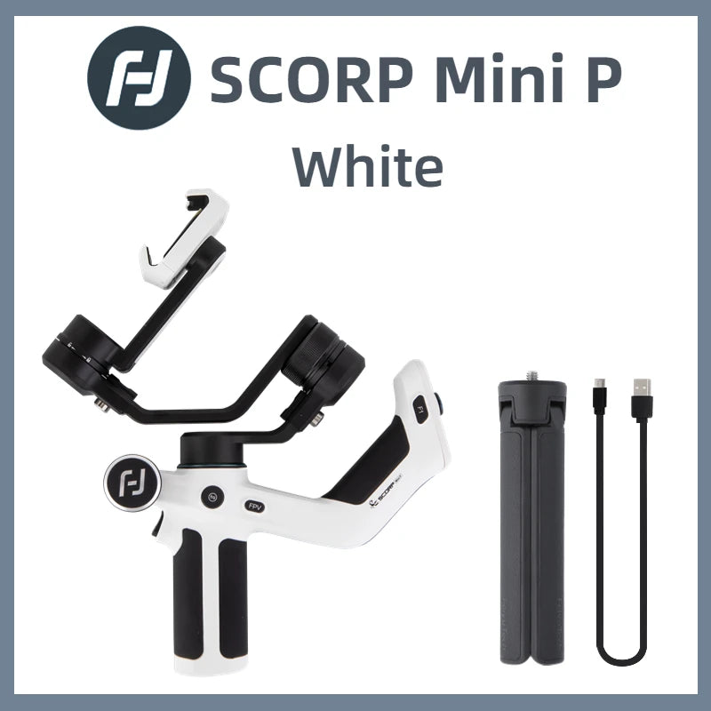 FeiyuModule Scorp Mini-P Kit pour Smartphone, Cardan 3 Axes, Tracker AI, Lumière d'appoint, iPhone 16 Pro Max, Stabilisateur Android