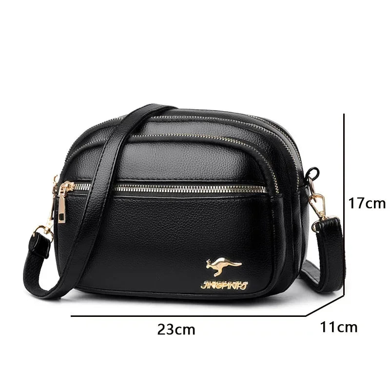 Sac à main en cuir souple de haute qualité pour femmes, sacoche à bandoulière multi-poches résistante à l'usure, Sac à main de luxe pour dames