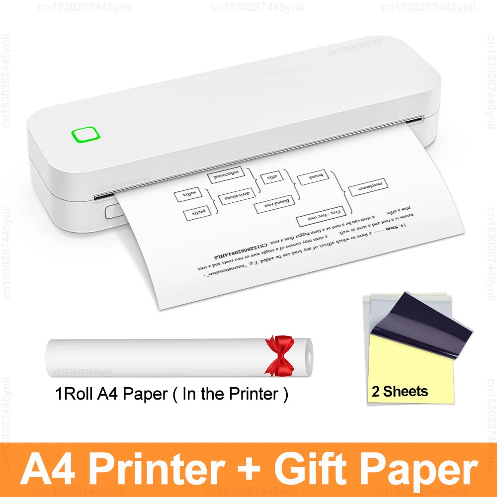 Imprimante thermique A4 Bluetooth PDF Excel mot Machine d'impression de documents similaire à l'imprimante D210 M08F M832 A40 ou 1PK de papier thermique