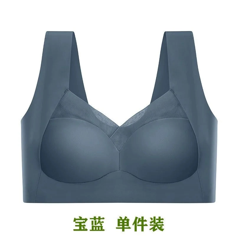 Femme haut soutien-gorge Sexy Push Up soutien-gorge sans couture glace sous-vêtements en soie femmes sans armatures anneau sommeil Lingerie Fitness sport Bralette Invisible