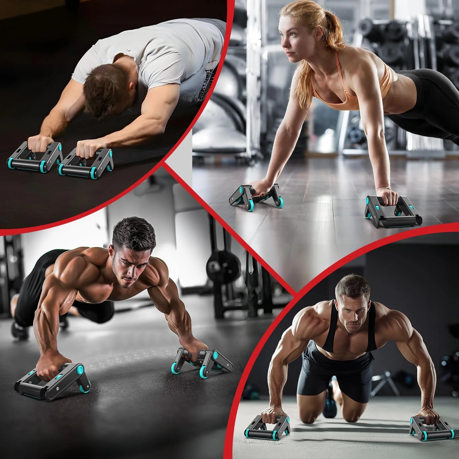 Roue abdominale pliable pour hommes et femmes, équipement de Fitness à domicile