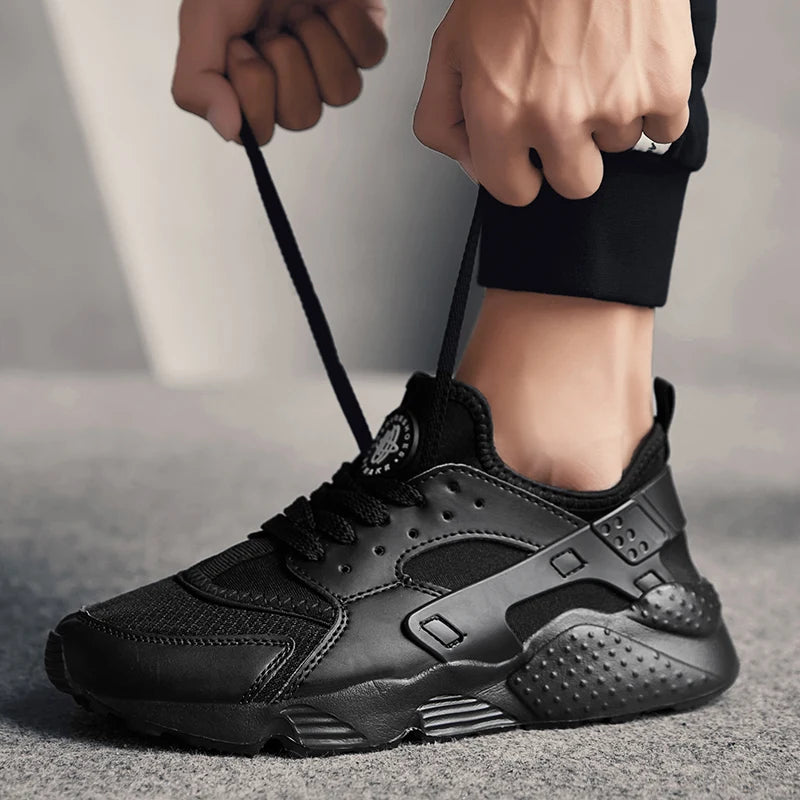 Chaussures de course respirantes pour hommes, baume anti-baume, basket-ball noir, baskets de sport décontractées, jogging en plein air, mode