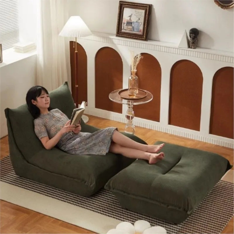 X & D – canapé paresseux en velours côtelé, haute résilience, pour dormir, petite pièce, balcon, loisirs, chaise longue, chambre à coucher, canapé de relaxation simple