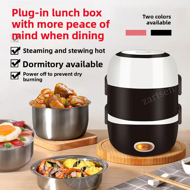 Boîte à déjeuner électrique en acier inoxydable, chauffage du riz, employé de bureau, prise en chauffage électrique, isolation thermique, boîte à déjeuner
