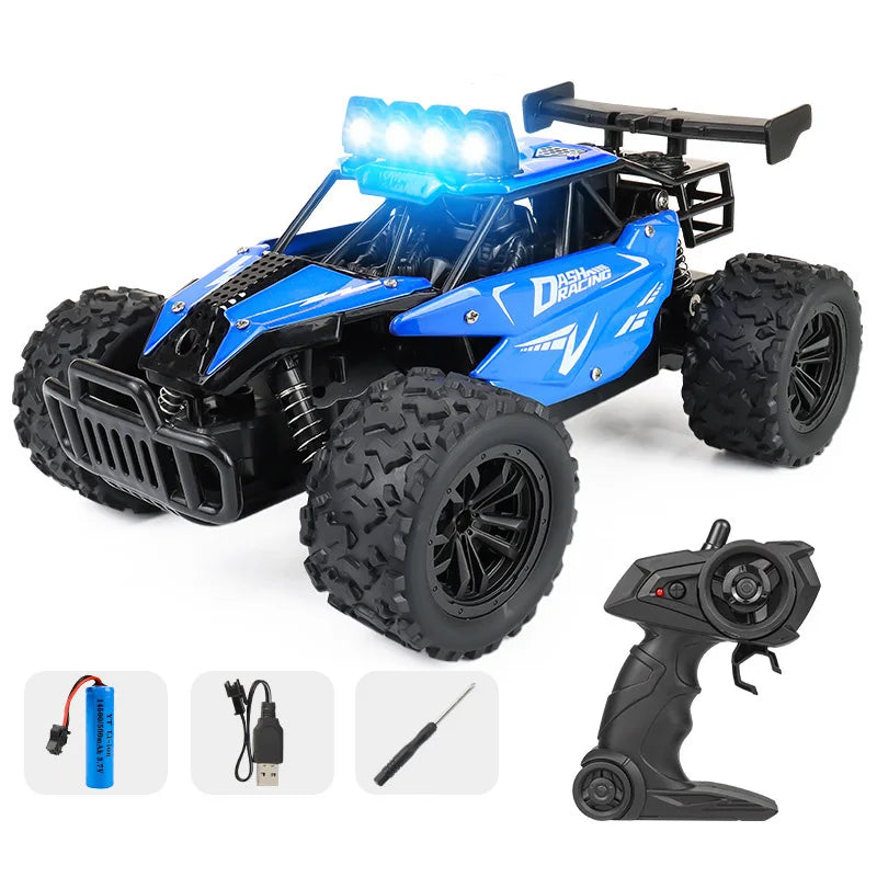 Voiture télécommandée tout-terrain à dérive avec LED, véhicule d'escalade Rc à grande vitesse, camions 2.4G, jouet d'extérieur pour enfants, cadeau, 1:16