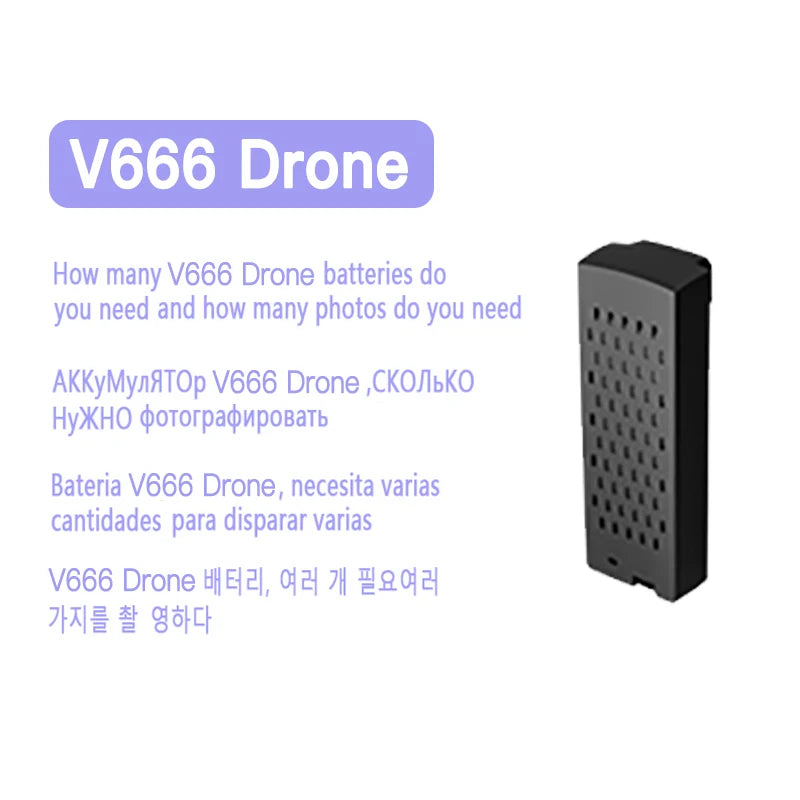 Batterie de Drone Rechargeable Compatible V168 V198/V198MAX M6 Z908 S2S V88 V66 V666