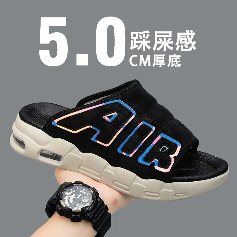 Men's Slippers Air Cushion Design Sandals Summer New PVC Soft Non-slip Men's Sports Slippers for Men Flip Flops Sandalias Hombre