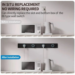 Prise de rail sur Rail, norme UK EU US, adaptateur rond amovible, prise électrique murale pour réunion de cuisine à domicile avec Usb