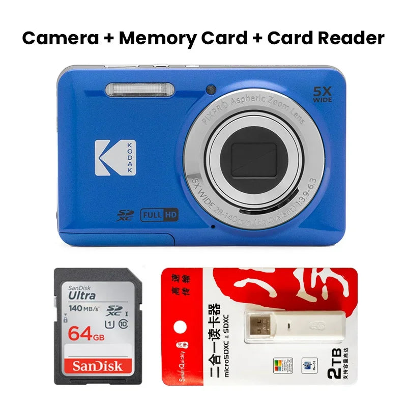 KODAK PIXPRO FZ55-RD 16MP appareil photo numérique 5X Zoom optique 28mm grand Angle 1080P Full HD vidéo 2.7 