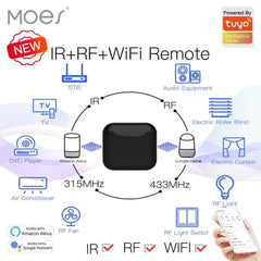 Télécommande universelle MOES WiFi RF IR, appareils RF, application Tuya Smart Life, commande vocale via Alexa, Google Home