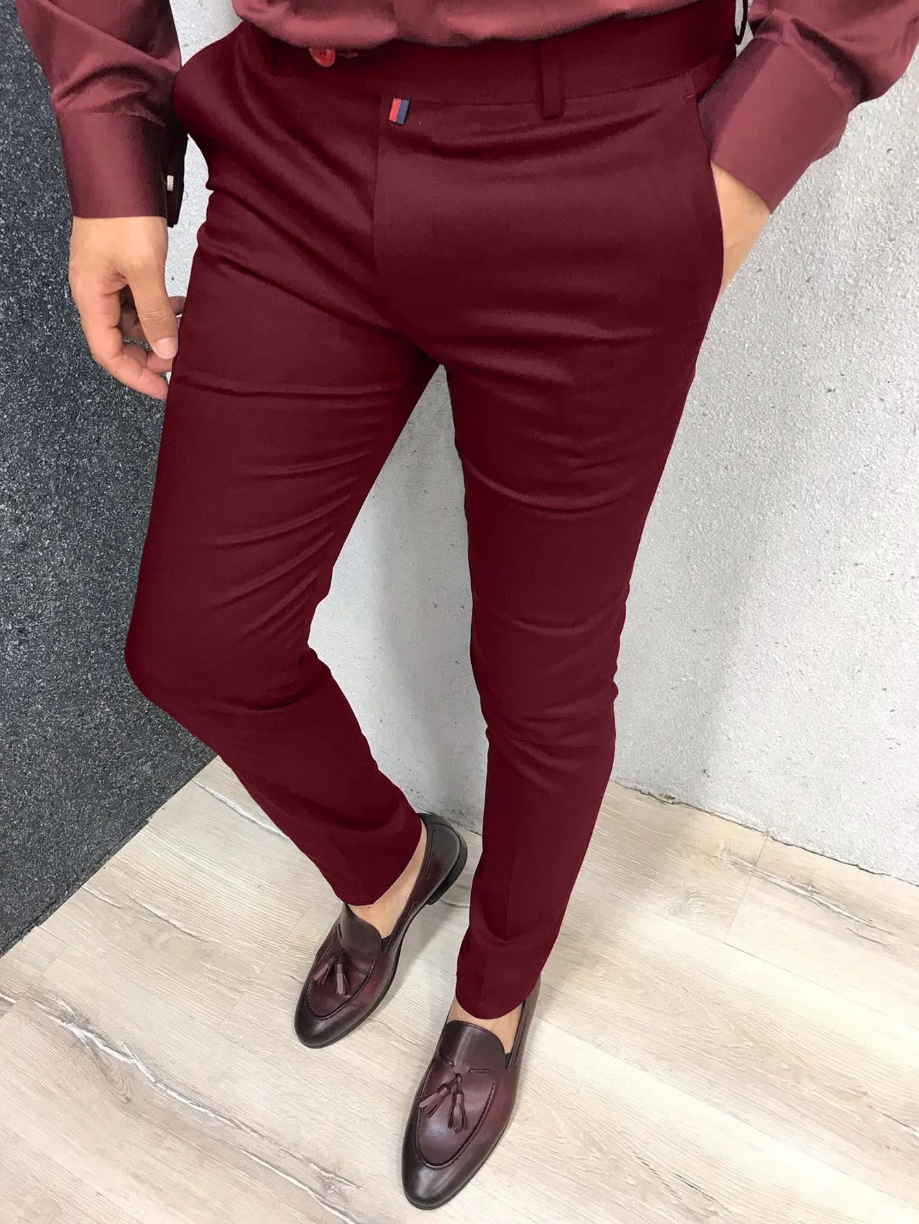 Pantalons décontractés pour hommes, pantalons formels pour affaires quotidiennes, taille haute, Slim, Style européen et américain, couleur unie, quatre saisons