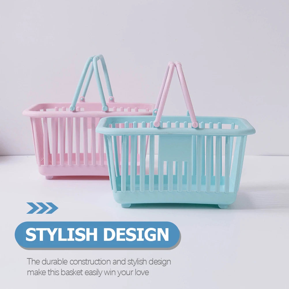 Paniers de cueillette de fraises et cerises, 4 pièces, petits paniers de courses à main en plastique, boîte de rangement de jouets pour enfants, panier de douche Portable pour salle de bain