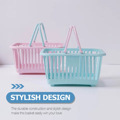 Paniers de cueillette de fraises et cerises, 4 pièces, petits paniers de courses à main en plastique, boîte de rangement de jouets pour enfants, panier de douche Portable pour salle de bain