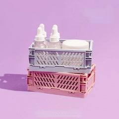 Caisse de rangement pliable en plastique, panier pliable, empilable, mignon, maquillage, bijoux, jouets, boîtes pour boîte de rangement, organisateur Portable